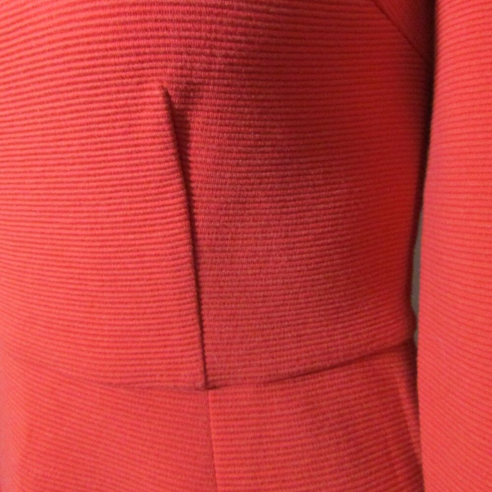 Boden Dress Zoe Red Pepper Ponte Knit Funnel Mock Cowl Neck Sheath - Picture 3 of 12